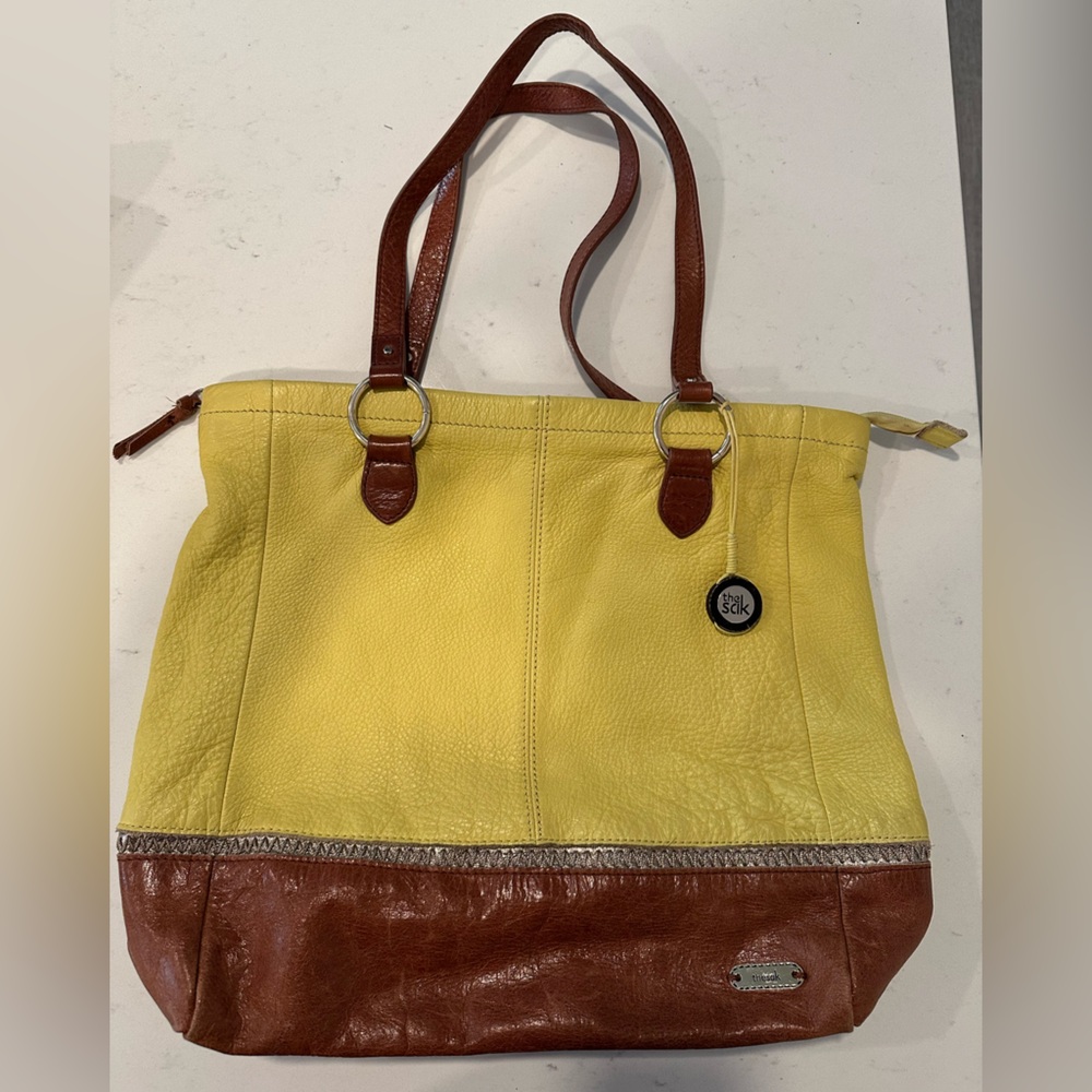 The Sak Yellow and Brown Tote Bag
